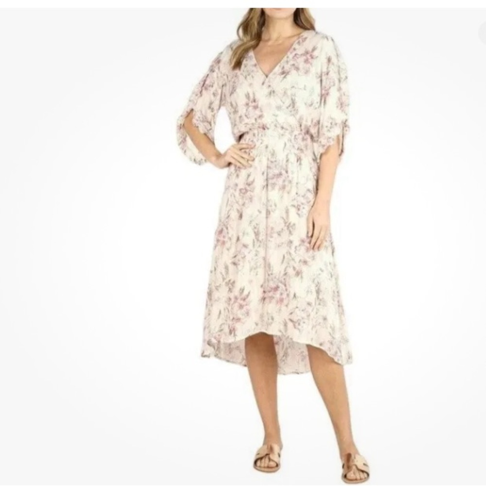 Lovestitch Cream Floral Print High Low Midi Dress
Women's Size L NWT